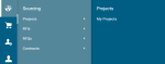 Sourcing, Projects menu flyout